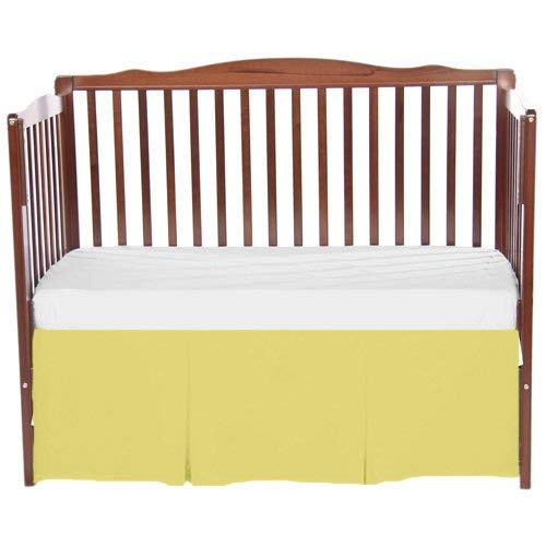bkb Solid Tailored Mini Crib Skirt, Yellow