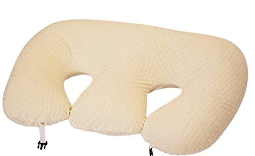 THE TWIN Z PILLOW - CREAM - 6 uses in 1 Twin Pillow ! Breastfeeding, Bottlefeeding, Tummy Time, Reflux, Support and Pregnancy Pillow! CUDDLE CREAM DOTS
