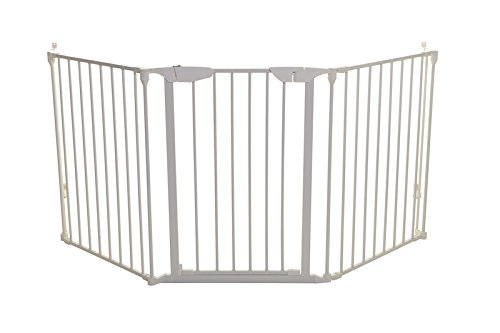 Dreambaby Newport Adapta Baby Gate - Use at Top or Bottom of Stairs - For straight, angled or irregular shaped openings (White)