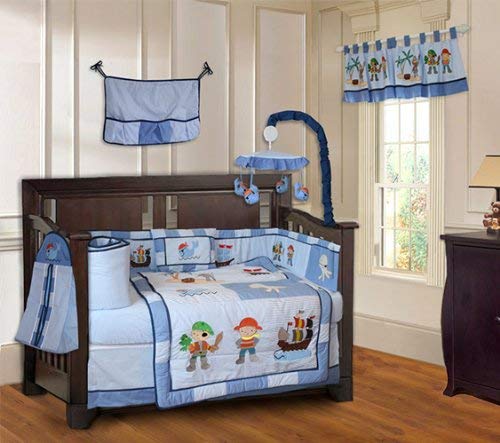 BabyFad Pirates 10 Piece Baby Crib Bedding Set