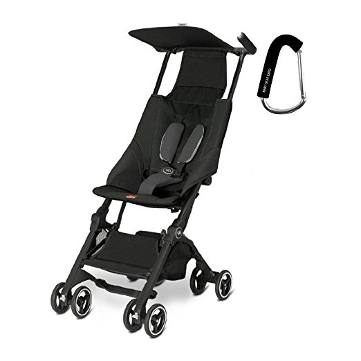 2017 GB Pockit Stroller - FREE BABY GEAR XPO STROLLER HOOK WITH PURCHASE (Monument Black)