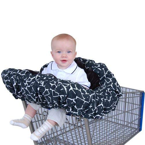 Floppy Seat Deluxe Velboa Shopping Cart and High Chair Cover with Messenger Bag, Black Giraffe (Discontinued by Manufacturer)