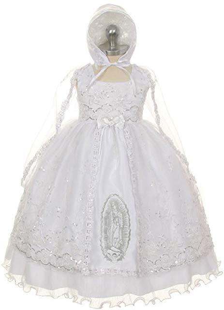 Baptism Christening Dress Mary Embroidering Rhinestones Baby Infant Toddler Girl Dress