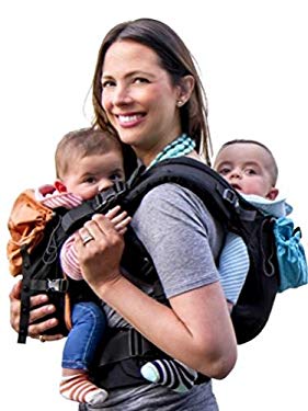 TwinGo Carrier - Lite Model - Works as Tandem or Single Carrier. Compact, Comfortable, 100% Cotton and Adjustable. For Men, Women, Twins and Children Between 10-lbs and 45 lbs. (Black, Blue, Orange)