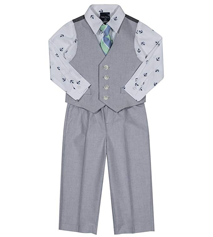 Nautica Boys' Vest Set with Pant, Shirt and Tie