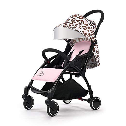 New Style - Babysing Baby Stroller Baby can sit Reclining cart Folding Light Umbrella Baby cart Impbaby i9 (Pink Cow Color)