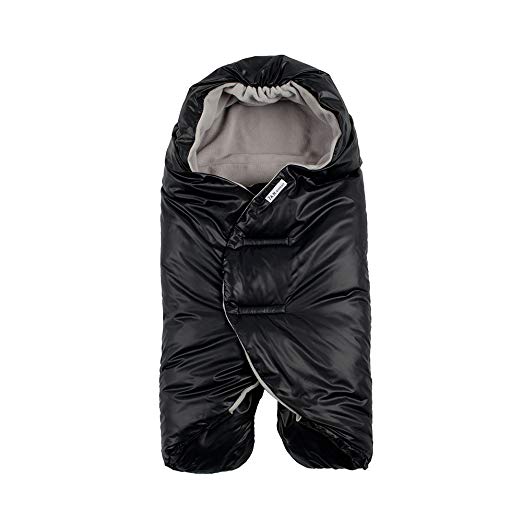 7AM Enfant Nido Quilted, Water and Wind Resistant, Stroller and Car Seat Baby Wrap (Black, Large 6M - 18M)