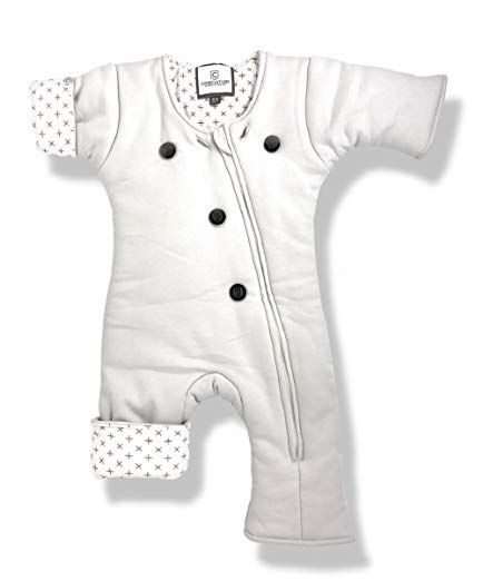 Helps Infants Transition from Swaddle: Sleepsuit/Wearable Blanket for Baby / 3-7 Months 12-21 lbs (Gray_Crosses) Sleep Suit
