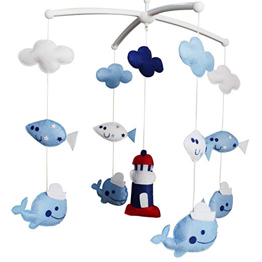 Baby Dream Musical Mobile, Colorful Baby Gift, [Lighthouse and Whales]