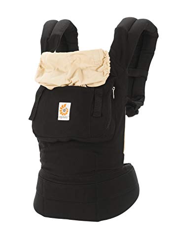 Ergobaby Original Award Winning Ergonomic Multi-Position Baby Carrier with X-Large Storage Pocket, Black Camel