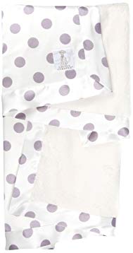 Little Giraffe Luxe Cream Dot Baby Blanket, Lavender