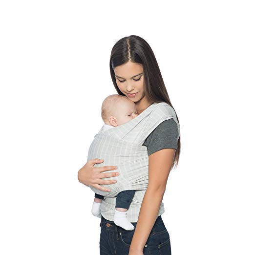 Ergobaby Aura Wrap: Award-Winning, Ergonomic, Soft and Light-Weight, Easy to Tie, for Newborns to Babies up to 25 lbs (0-36 Months) - Grey Stripes