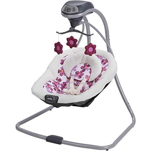 This smart swing has tons of features to help you soothe and comfort baby, all packed into a compact frame design. It's easy to keep baby Graco Simple Sway Baby Swing, Caris