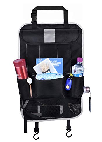 KUEN Car Back Seat Organizer,Multi-Pocket Travel Storage Bag With Built-In iPad/Tablet Holder Cargo Storage For Baby Stroller & Kid Travel Accessories