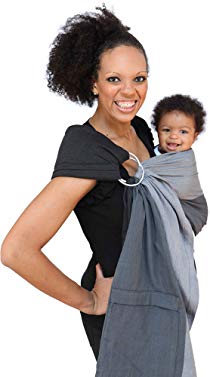 Maya Wrap Lightly Padded Ring Sling Baby Carrier - Asher - Large