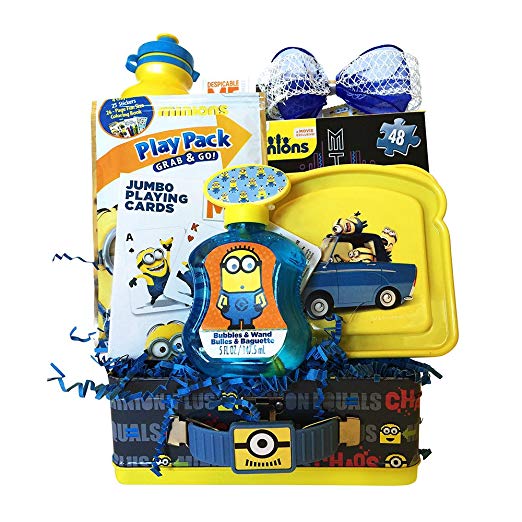 Minions Gifts For Kids Contains Bubbles And Wand Play Pack, Amazing Gift Baskets For Kids, Boys And Girls ‘ 3 To 5 Years Old