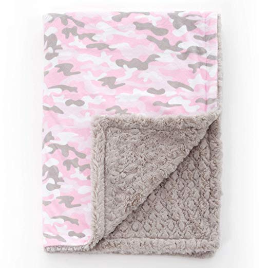 Baby Laundry Pink Camo Minky Baby Blanket (27