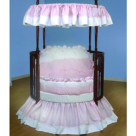 Baby Doll Bedding Regal Round Crib Bedding Set, Pink