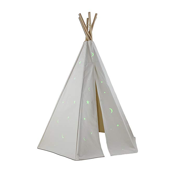 Dexton Great Plains Teepee with Glow in the Dark Stars, 6'