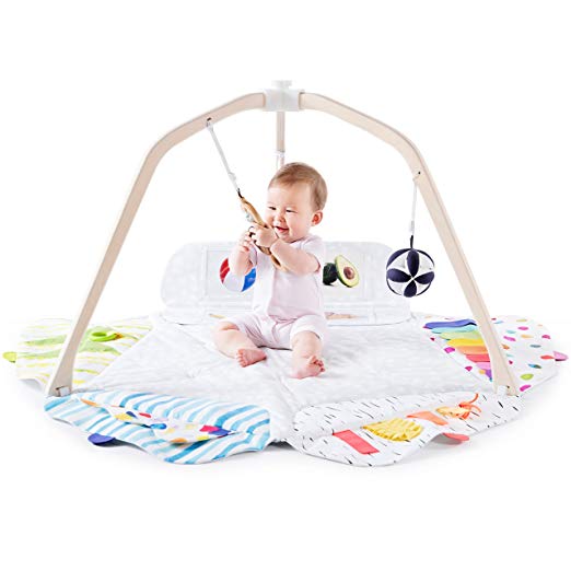 The Play Gym by Lovevery; 5 Developmental Zones for Brain, Fine, Gross Motor & Sensory Development; Organic Teether, Wood Batting Ring, Mirrors; Grounded in Science - Educational Playtime w/a Purpose
