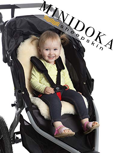 Lambskin Stroller Liner/Seat Cover/Naturally Breathable for Year Round Comfort, Easy Universal Fit, by Minidoka Sheepskin