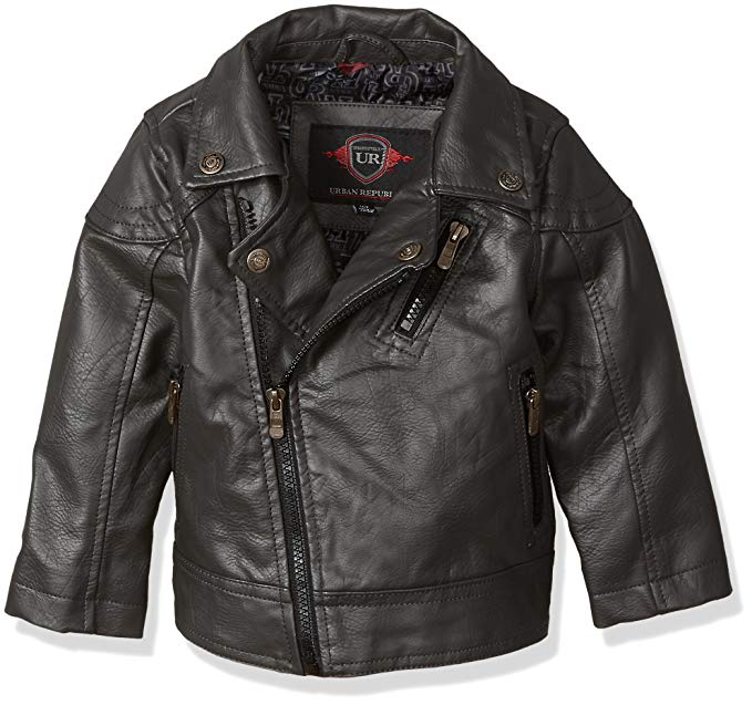 Urban Republic Baby Boys Artsy Faux Leather Azymetrical Moto Jacket