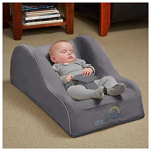 hiccapop Day Dreamer Sleeper Baby Lounger Seat for Infants - Travel Bed - Bassinet Alternative, Charcoal Gray