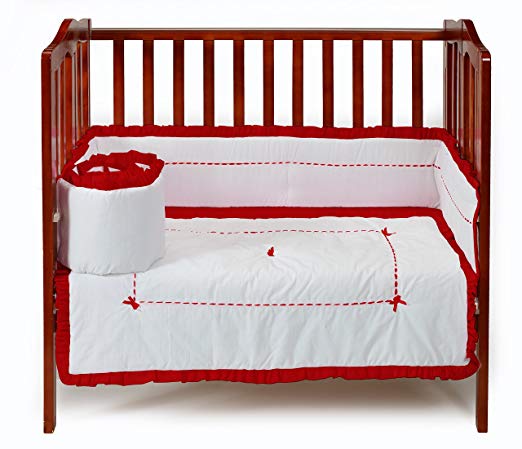 Baby Doll Bedding Unique Mini Crib/Port-a-Crib Bedding Set, Red