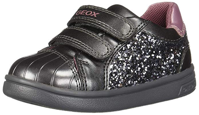 Geox Kids' Dj Rock Girl 11 Sparkly Velcro Sneaker