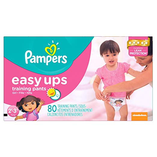 Pampers Girls Easy Ups Training Underwear 2T-3T (Size 4), 80 Count (Old Version)