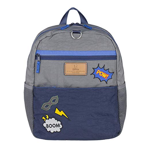 TWELVElittle Big Kid Courage Backpack, Grey/Navy