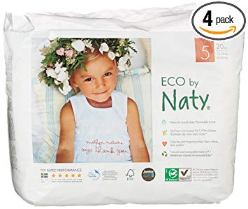 Eco by Naty Pull On Pants, Size 5, 4 packs of 20 (80 Count)