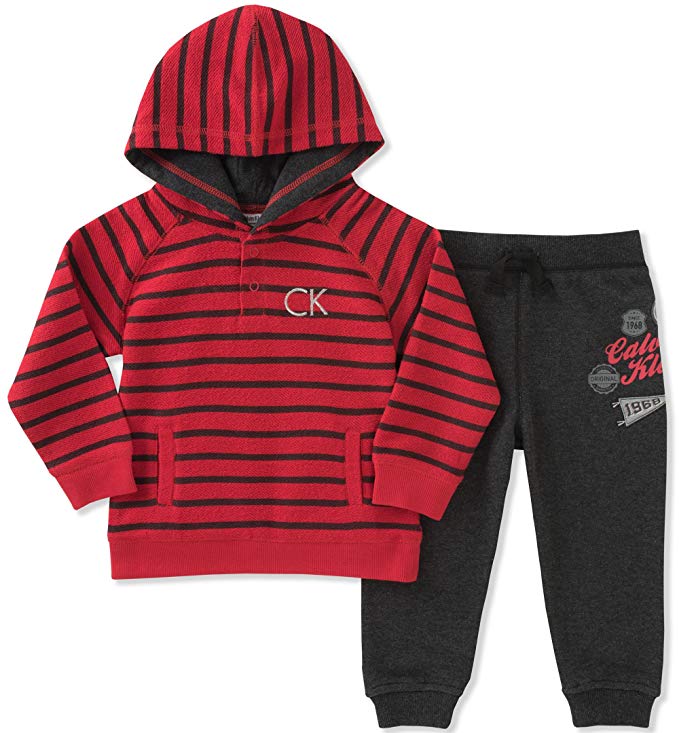 Calvin Klein Baby Boys' 2 Pc French Terry Hoodie Sets