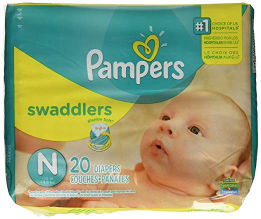 Pampers Swaddlers Newborn 120 Diapers (6 packs of 20)