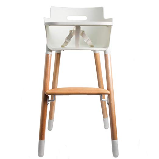 Asunflower Wooden High Chair Adjustable Feeding Baby Highchairs Solution with Tray for Baby/Infants/Toddlers