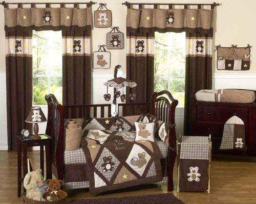Sweet Jojo Designs 9-Piece Chocolate Brown Teddy Bear Baby Boys Bedding Crib Set