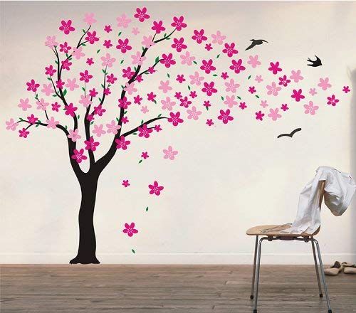 Pop Decors Drifting Flowers and Birds Tree Wall Decals for Nursery Room, 71