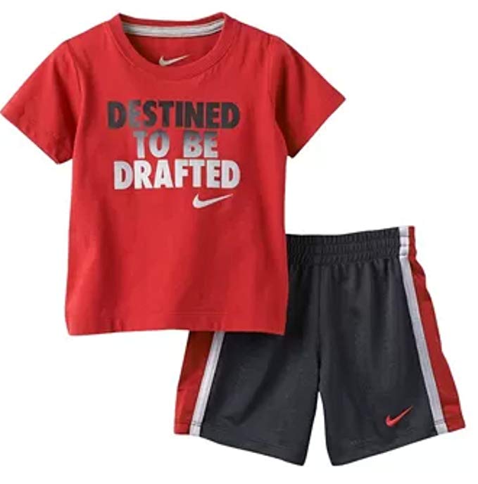 NIKE Baby Boys'Destined to Be Drafted Tee & Shorts Set Red