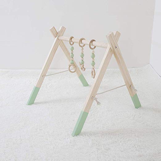 fessyc Wooden Baby Play Gym Baby Activity Gym Stylish Nursery Baby Wooden Gym Stand