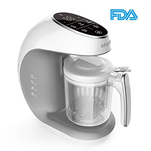 Infanso Baby Food Maker Food Processor BF300 for Infants and Toddlers 7 in 1 Organic Food Making Machine with Steam Cooker, Blender, Chopper, Defroster, Reheater, Disinfector and Auto Cleaning