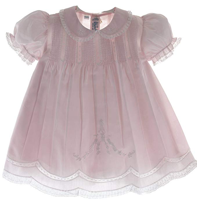 Baby Girls Pink Slip Dress with Lace Trim Feltman Brothers