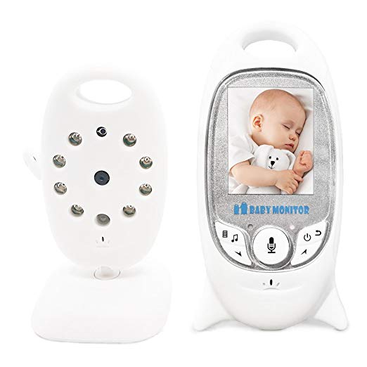 Wireless Video Baby Monitor, ANTOPM Night Vision Camera & Two Way Audio System & Temperature Monitoring 2.4GHz for Baby Safety & Security