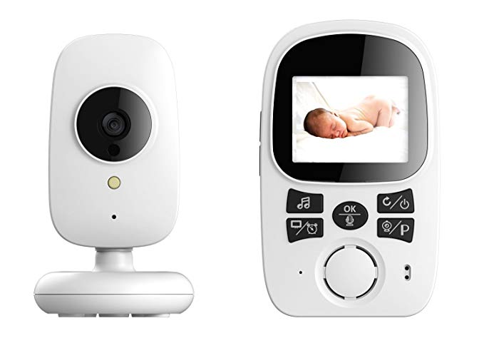 PowCube 2.4 inch Wireless Video Baby Monitor Night Vision Temperature Sensor 2 Way Talk and VOX (black)