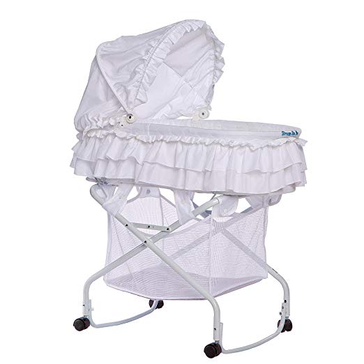 Dream On Me Layla 2 in 1 Bassinet To Cradle, White