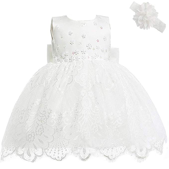 AHAHA Baby Girl Princess Wedding Dresses Baptism Christening Dresses Baby Grils Baby Birthday Party Dress
