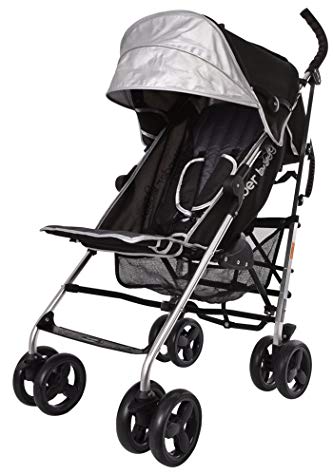 Lightweight Stroller, WonderBuggy Baby Stroller Extra Large Canopy with 5-Point Safety System and Multi-Positon Reclining Seat, Black