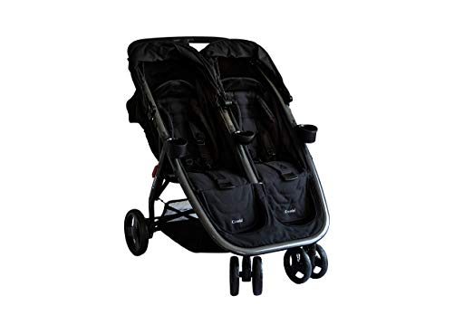 Combi Lightweight Double Unique Travel System Full Size Twin Umbrella Stroller Compatible with the Shuttle Infant Seat – Compact Fold N Go - Titanium