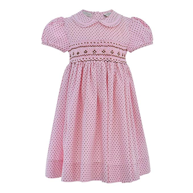 Carriage Boutique Baby Girls Hand Smocked Short Sleeve Dress
