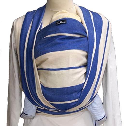 DIDYMOS Woven Wrap Baby Carrier Standard Stripes Blue (Organic Cotton), Size 6