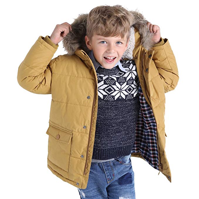 SoLoCoTe Coats for boy Cotton Waterproof Outdoor Wind Breaker Outwear Jacket